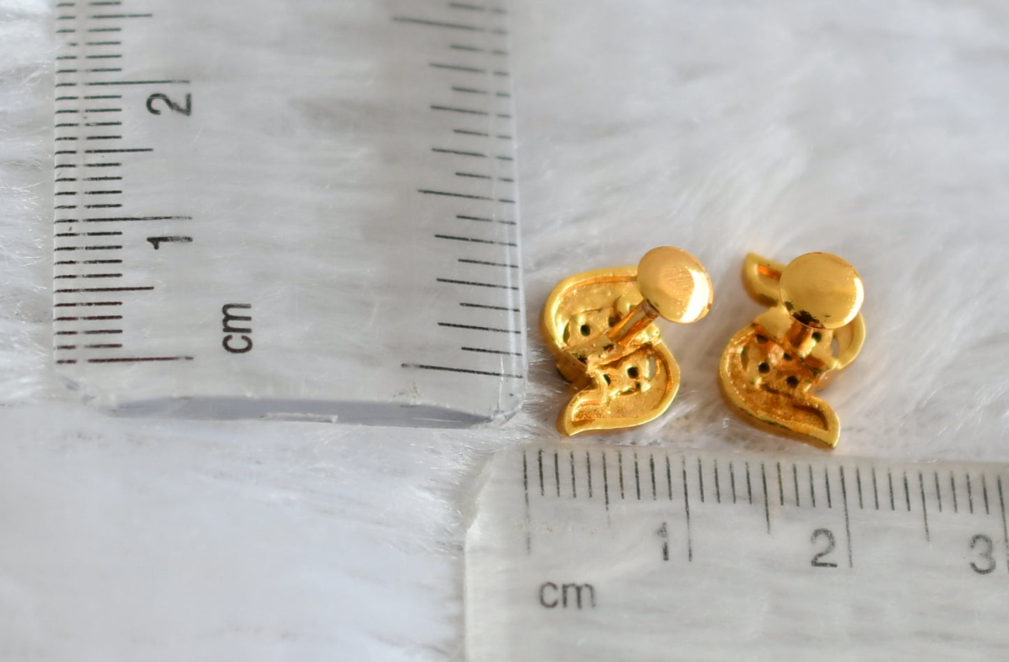 Gold tone purple flower earrings dj-48196