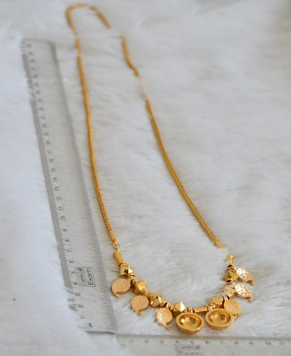 Gold tone 24 inches kodi chain with pink-green-white stone mango bottu mangalyam dj-49681
