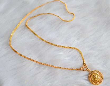 Gold tone 18 inches chain with Lakshmi pendant dj-43121