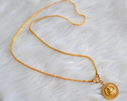 Gold tone 18 inches chain with Lakshmi pendant dj-43121