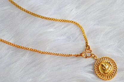 Gold tone 18 inches chain with Lakshmi pendant dj-43121