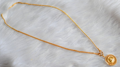 Gold tone 18 inches chain with Lakshmi pendant dj-43121