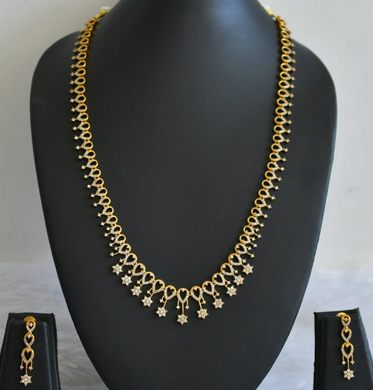 Matte finish cz white nakshatra haar set dj-44047