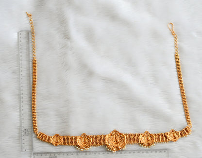 Matte finish kemp-green lakshmi pearl cluster waist chain/hip chain dj-44660