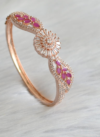 Rose gold tone  cz pink stone  bracelet dj-31376