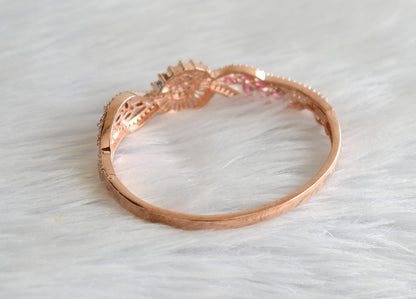 Rose gold tone  cz pink stone  bracelet dj-31376