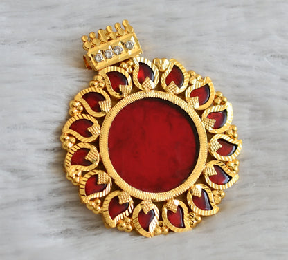 Gold Tone Red Mango Kerala Style Pendant DJ27539