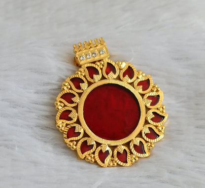 Gold Tone Red Mango Kerala Style Pendant DJ27539