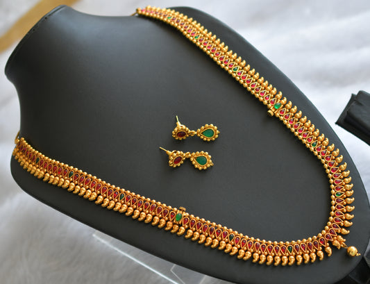 Antique gold tone 2 in 1 Kemp-green Mango Haar Set - DJ16852