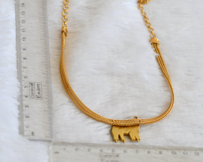 Matte finish green kundan jadau deer necklace dj-50107