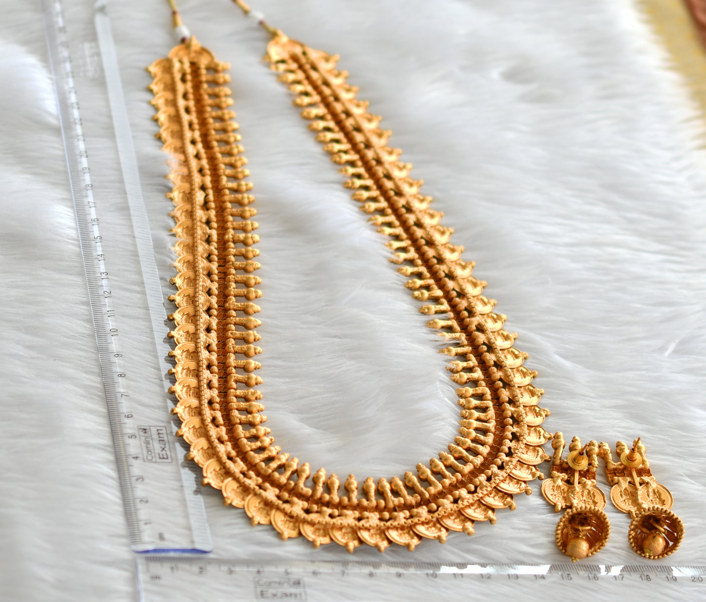 Matte finish lakshmi coin haar set dj-20475