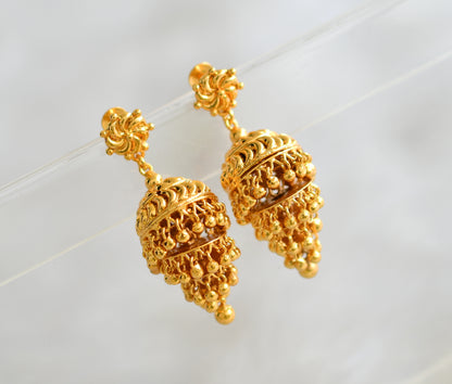 Gold tone kerala style step jhumkka dj-43179