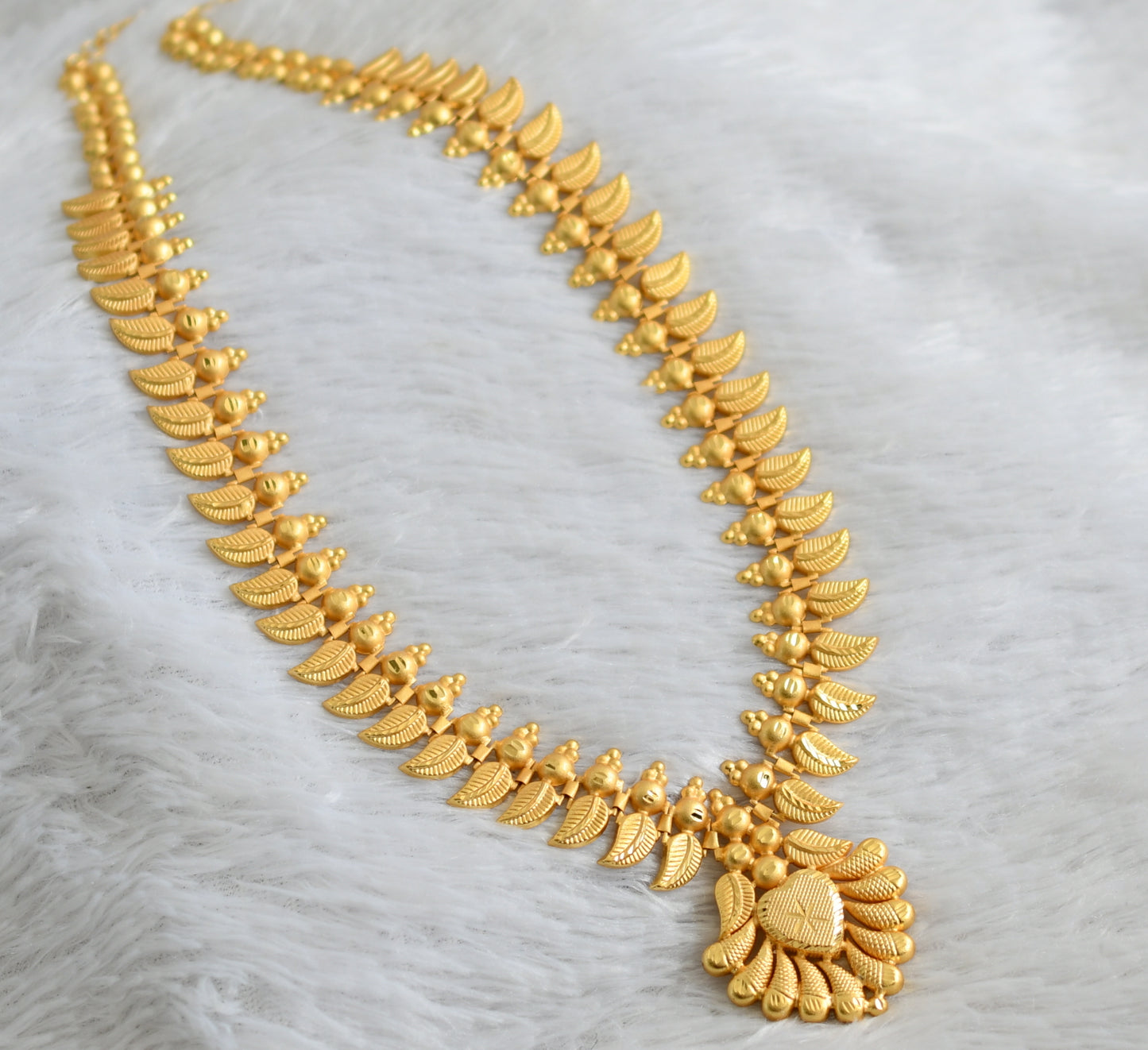 Matte gold tone kerala style mango haar dj-48099