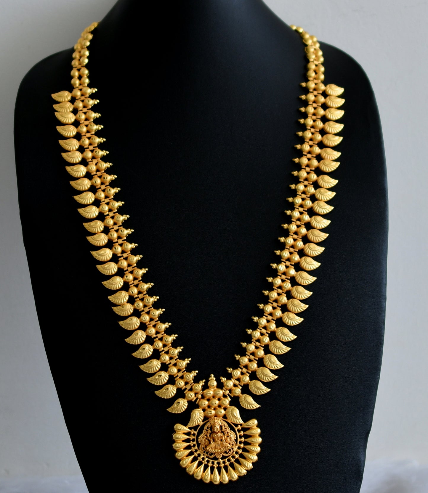 Matte gold tone kerala style lakshmi mango haar dj-48100