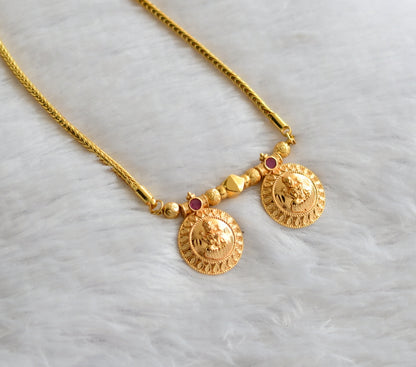 Gold tone telugu style ruby lakshmi bottu mangalyam dj-46533