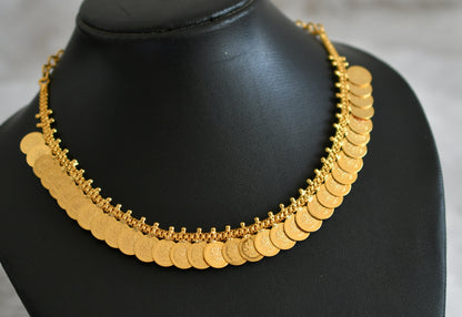 Gold tone mango-lakshmi coin reversible necklace dj-48107