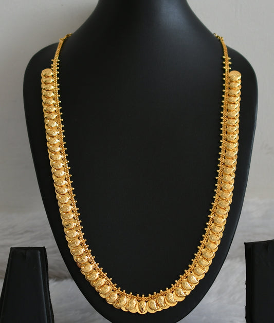 Gold tone mango lakshmi coin reversible haar dj-48103