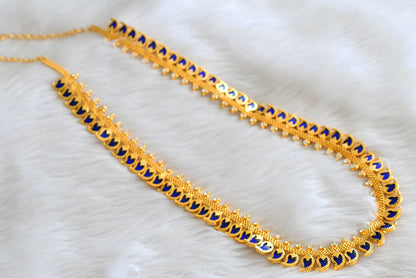 Gold tone blue-white kerala style mango haar dj-43257