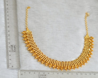 Gold look alike ad pink ball style necklace dj-48109