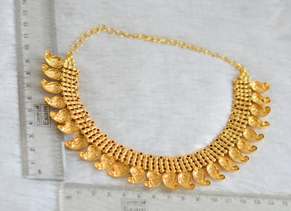 Gold look alike ad pink mango flower necklace dj-48108