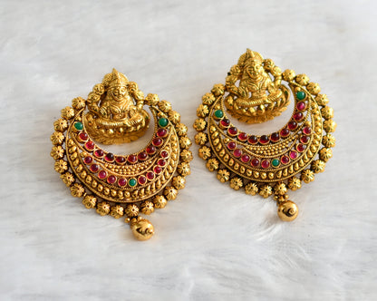 Antique kemp-green bali lakshmi earrings dj-04324