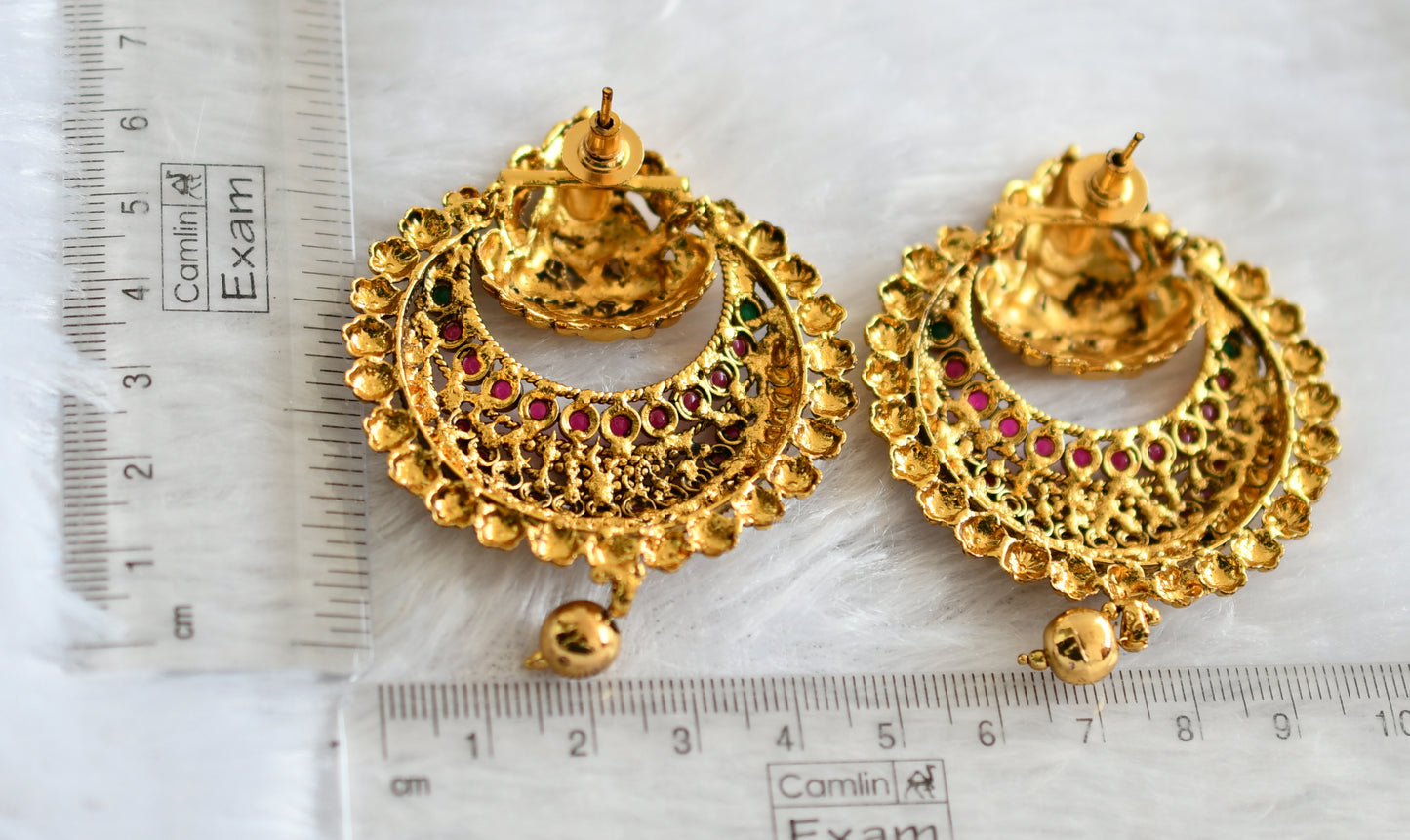 Antique kemp-green bali lakshmi earrings dj-04324