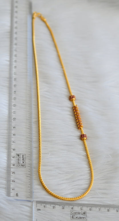 Gold tone ruby spiral mugappu chain dj-44763