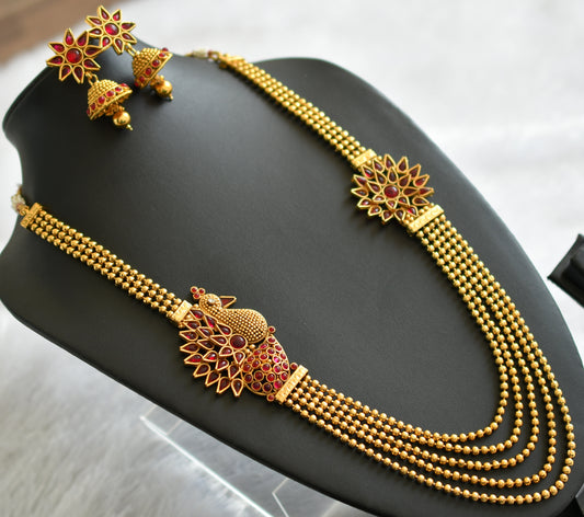 Beautiful Antique Kemp Multi Layer Peacock Mugaapu Necklace Set-dj04361