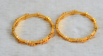 Gold tone cz white set of 4 bangles(2.8) dj-48169