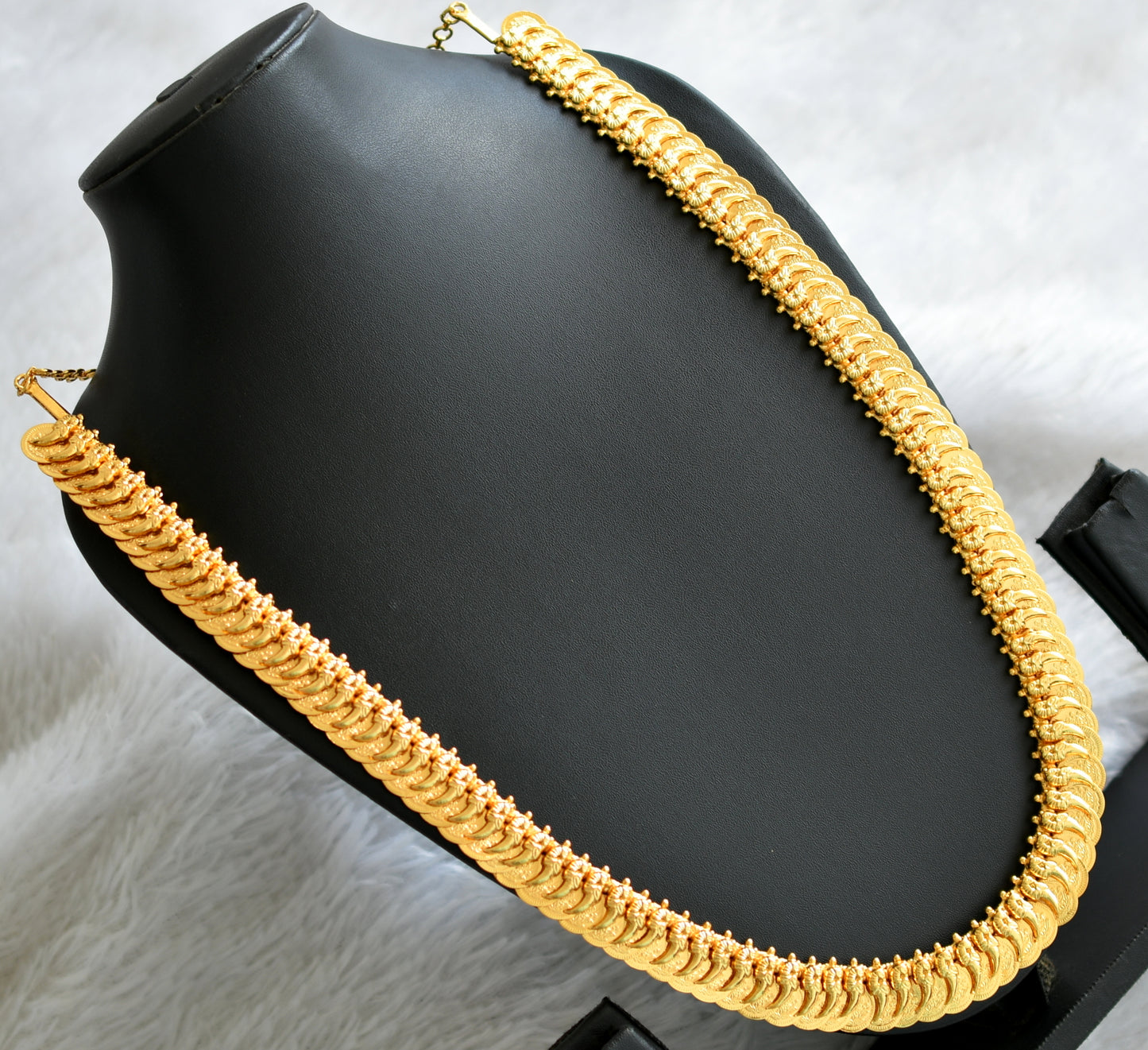 Gold tone lakshmi coin-peacock haar dj-48159
