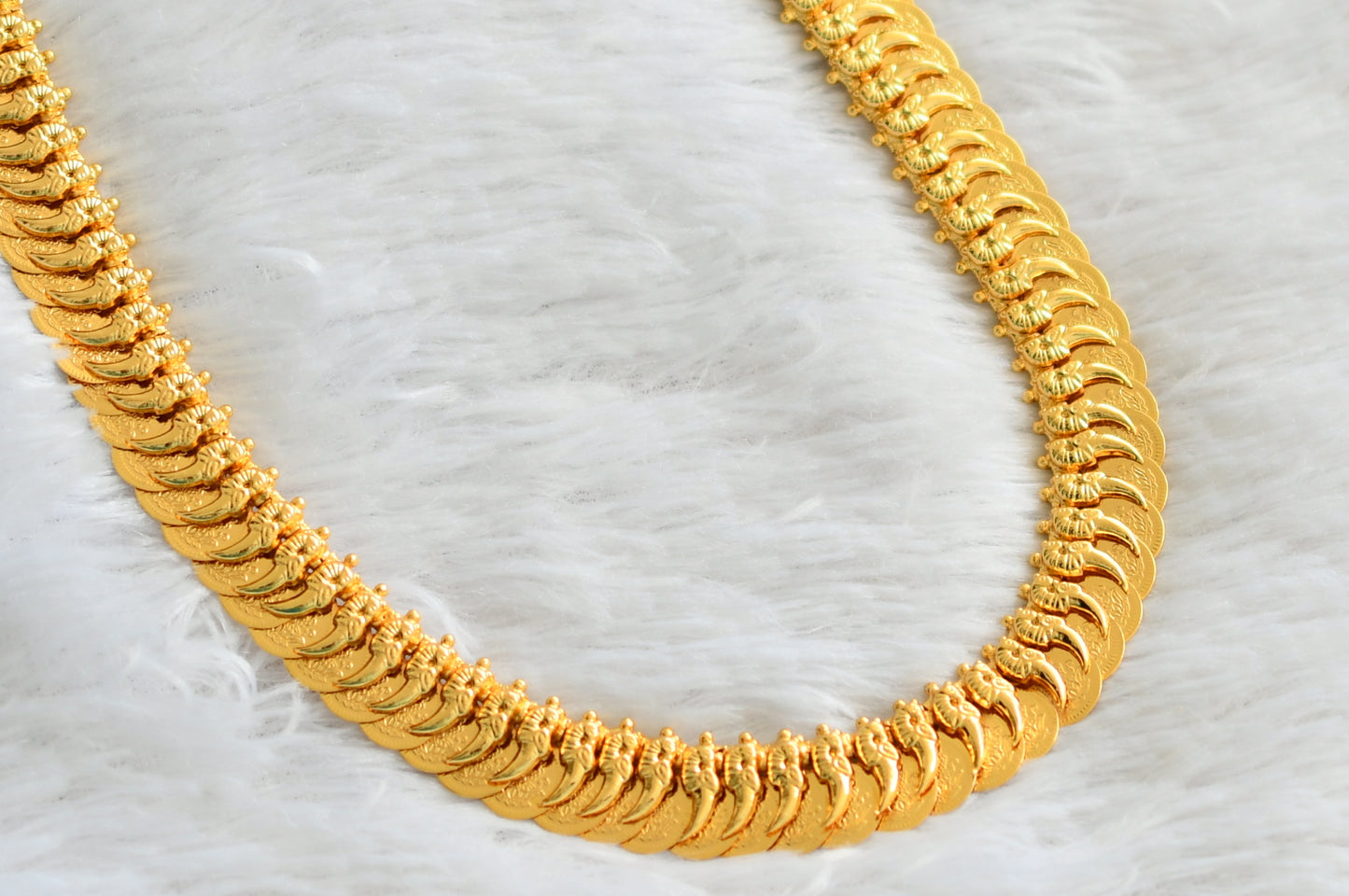 Gold tone lakshmi coin-peacock haar dj-48159