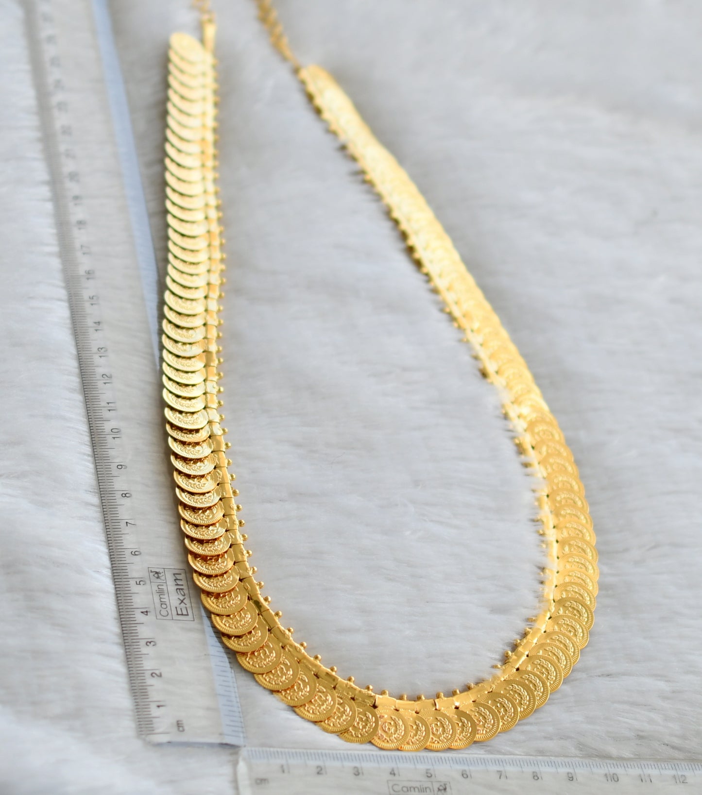 Gold tone lakshmi coin-peacock haar dj-48159