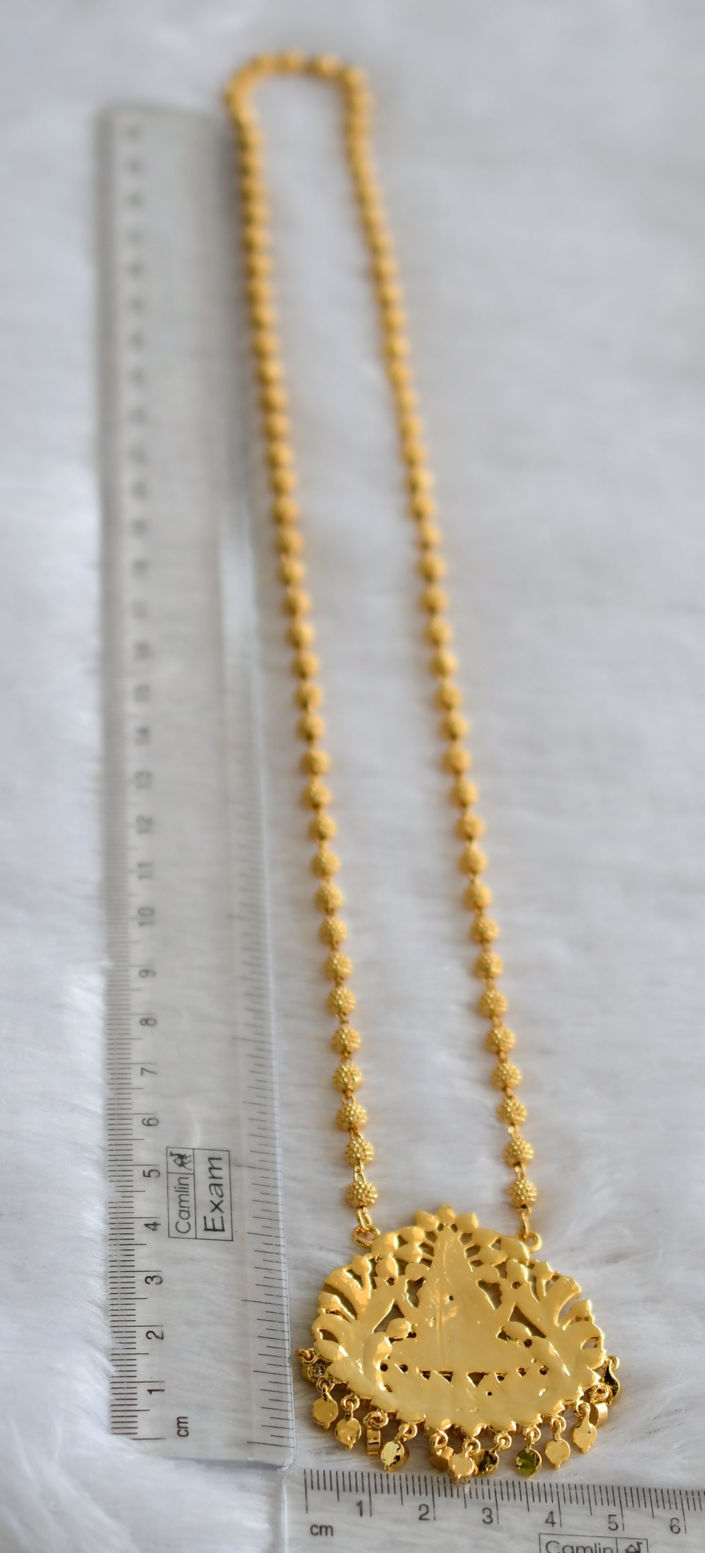 Gold tone AD White-ruby Lakshmi Chain DJ26061