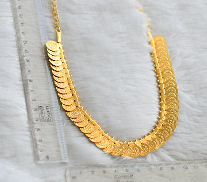 Gold tone lakshmi coin-peacock necklace dj-48160