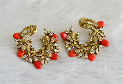 Antique cz coral earrings dj-48203