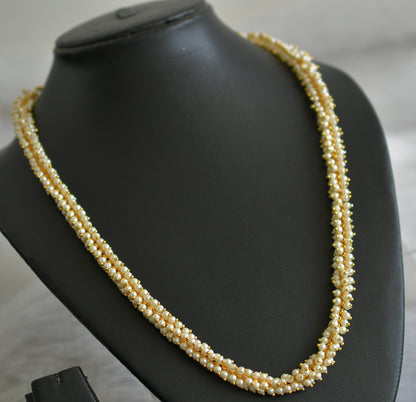 Gold tone pearl cluster mala/necklace dj-48205