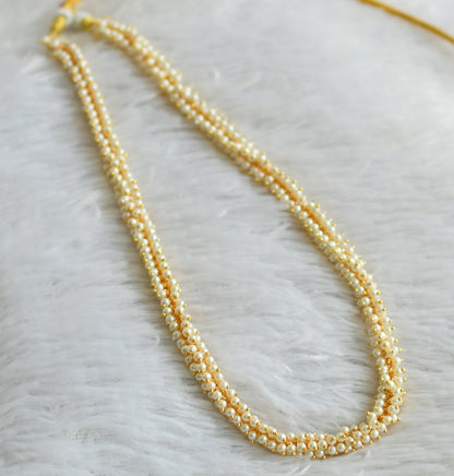 Gold tone pearl cluster mala/necklace dj-48205