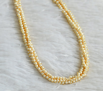 Gold tone pearl cluster mala/necklace dj-48205