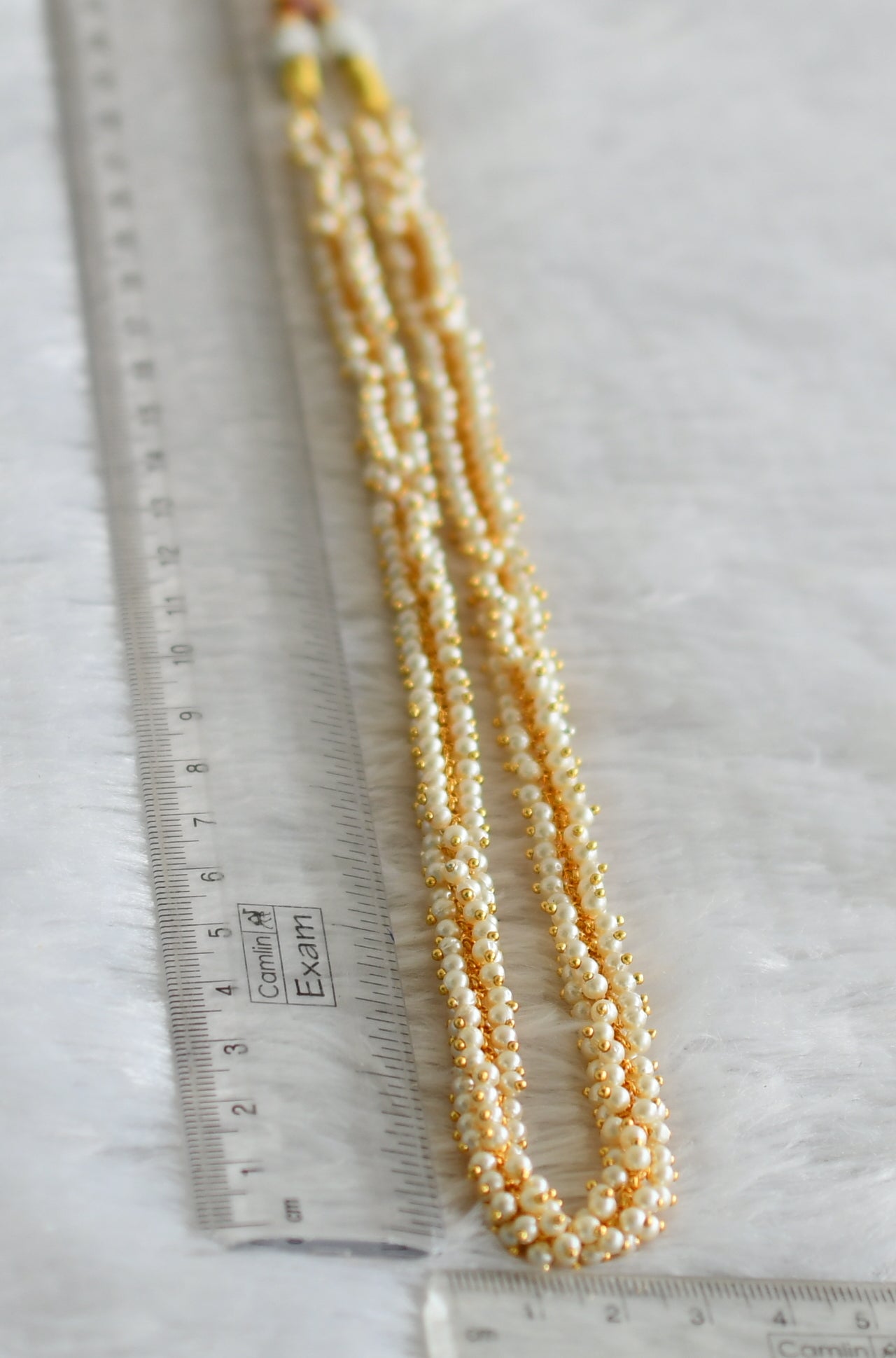 Gold tone pearl cluster mala/necklace dj-48205