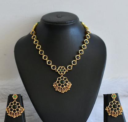 Matte finish flower reversible necklace set dj-50212