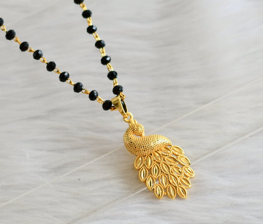 Gold tone 24 inches karimani chain with peacock pendant dj-44801