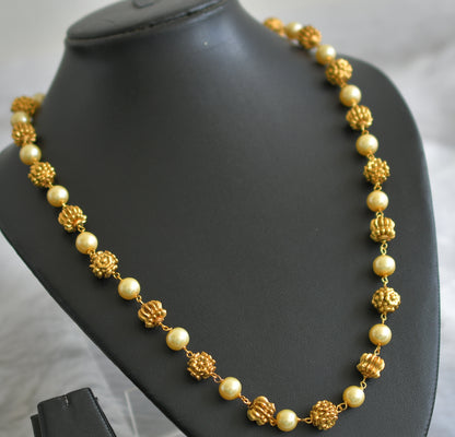 Matte finish pearl beaded mala/necklace dj-48206