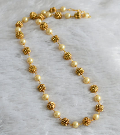 Matte finish pearl beaded mala/necklace dj-48206