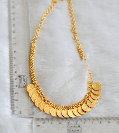 Gold tone kerala style lakshmi coin necklace dj-46543