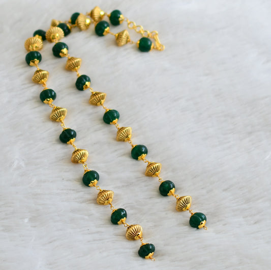 Matte finish 24 inches green pumpkin beaded chain for pendant dj-47588