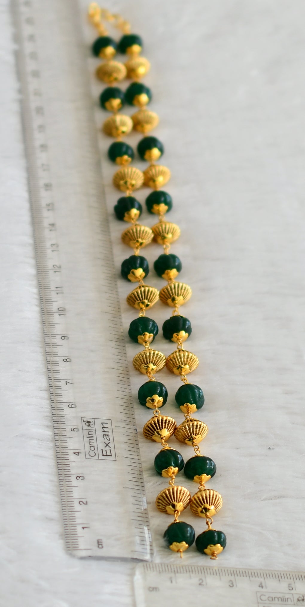 Matte finish 24 inches green pumpkin beaded chain for pendant dj-47588