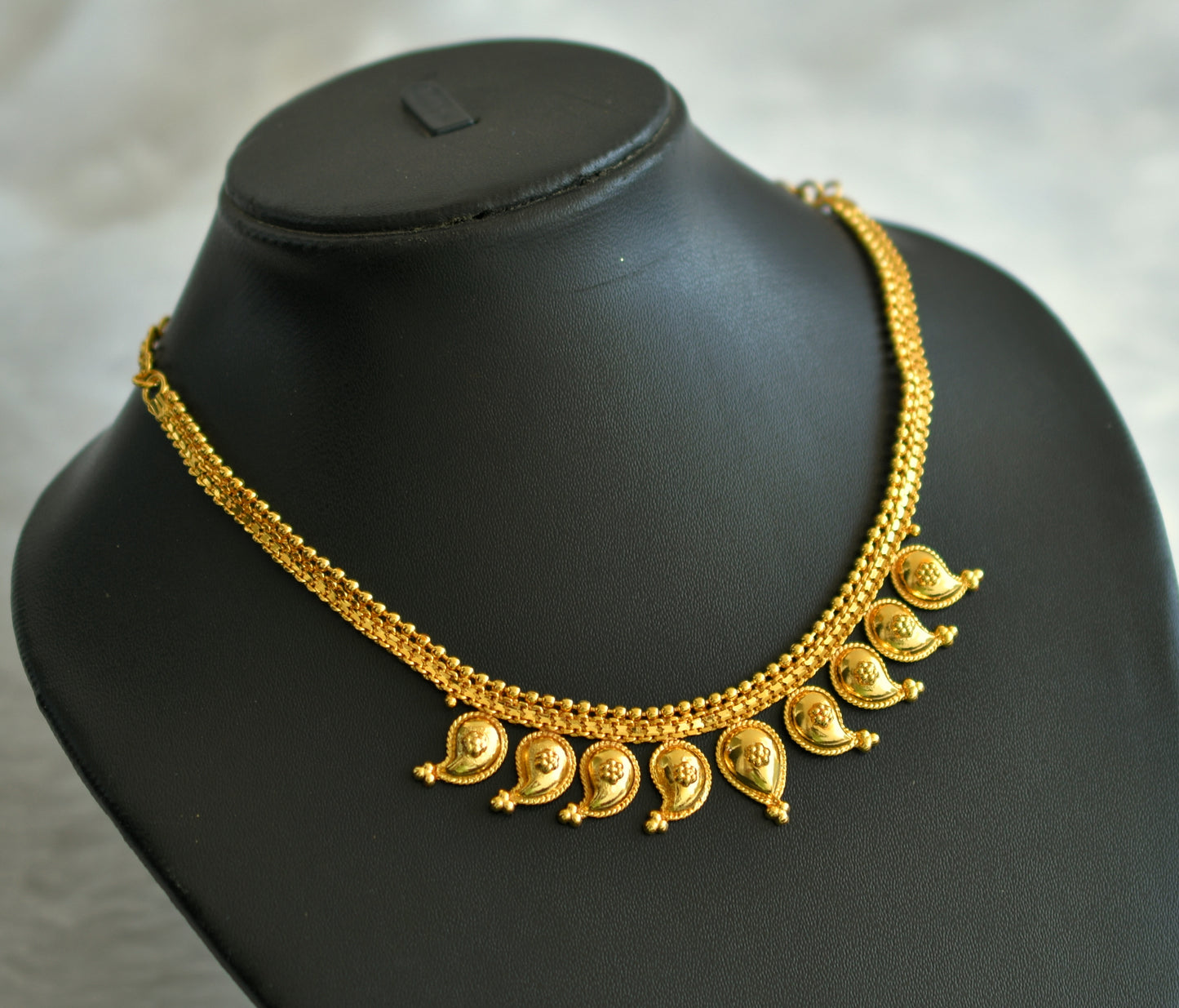 Gold tone kerala style mango necklace dj-46545