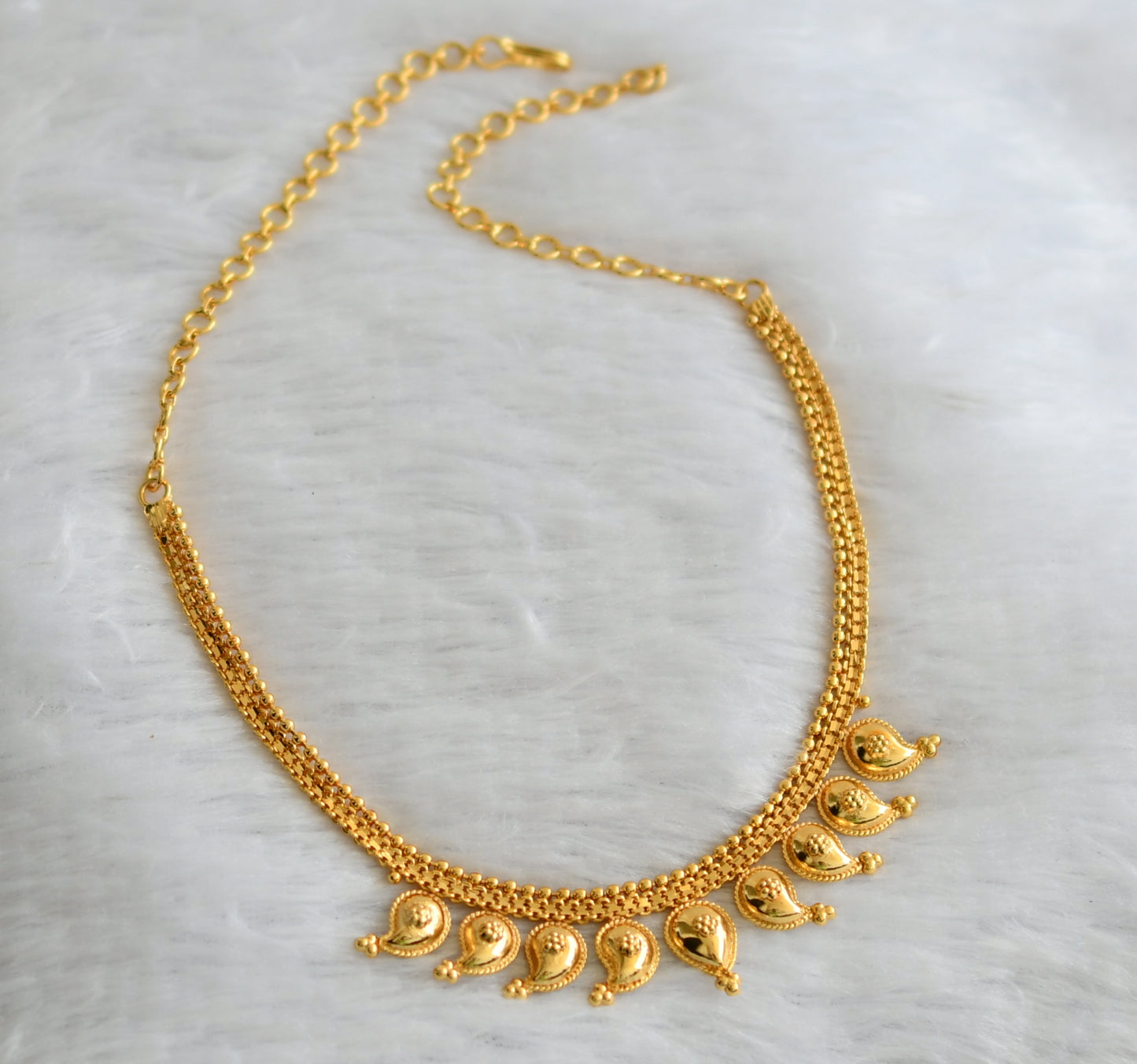 Gold tone kerala style mango necklace dj-46545