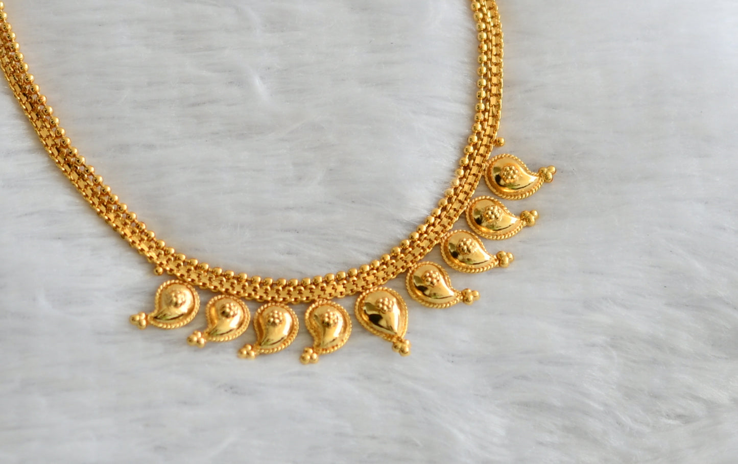 Gold tone kerala style mango necklace dj-46545