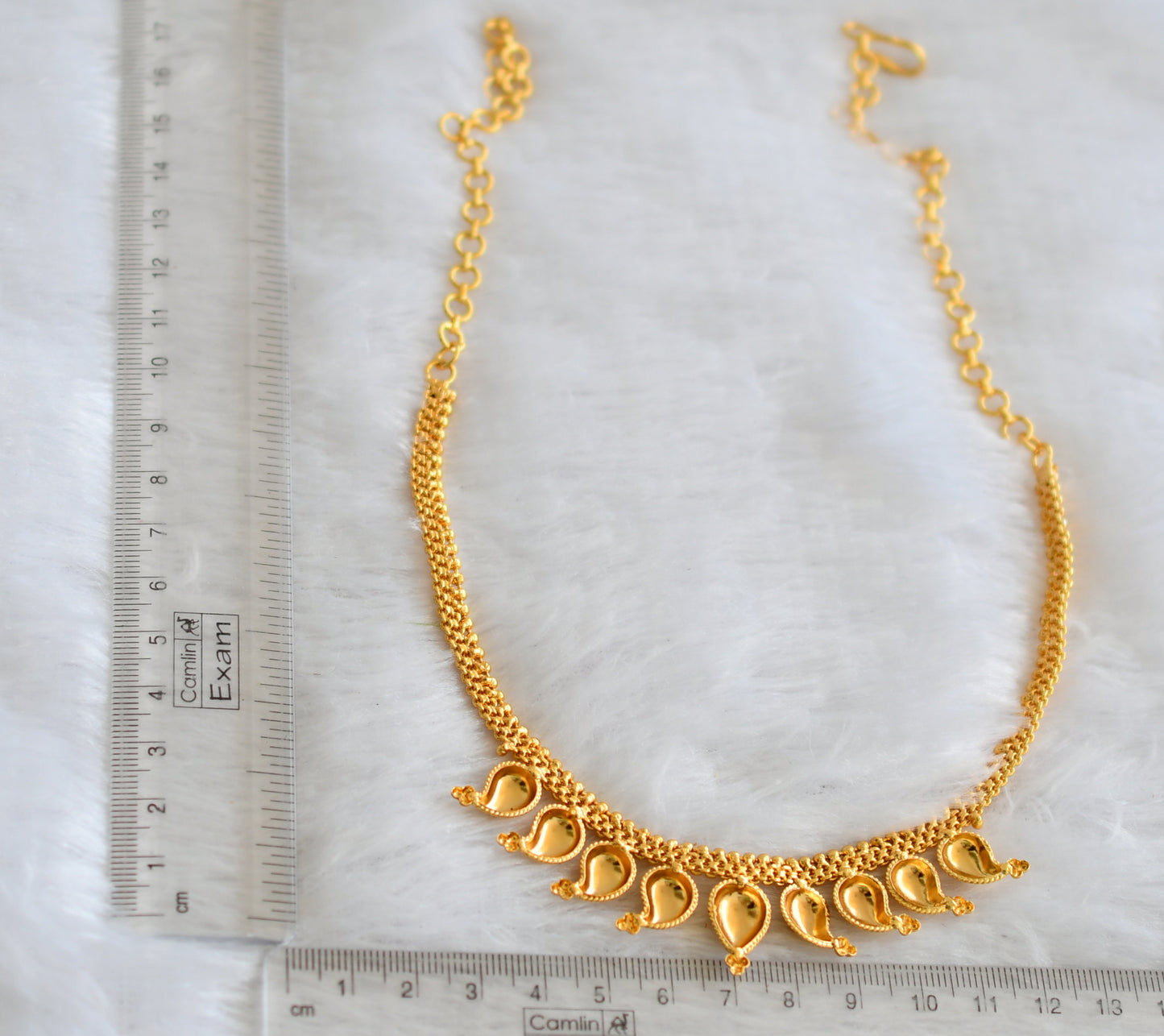 Gold tone kerala style mango necklace dj-46545